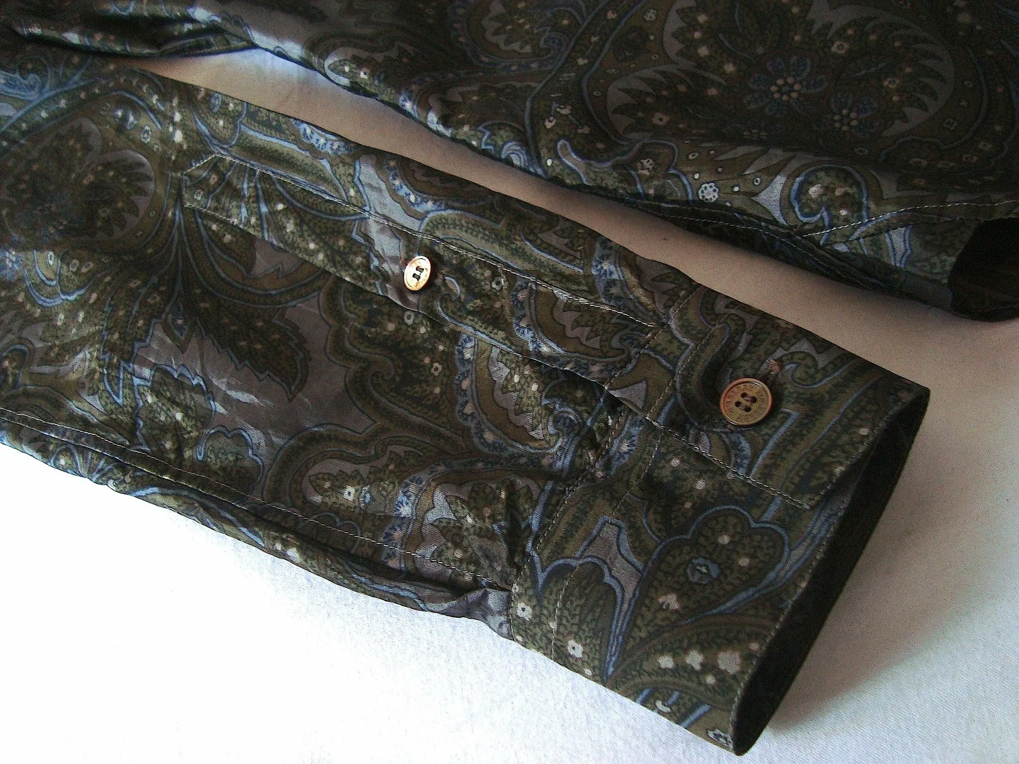 2008 Silk 'Cigar Paisley' Shirt in Blue/Moss Green