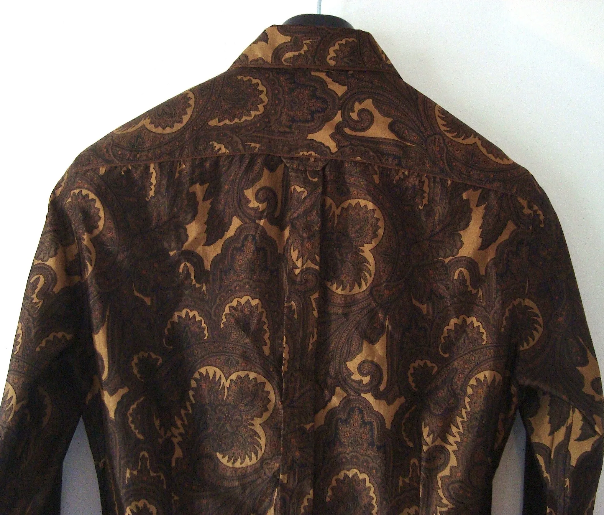 2008 Silk 'Cigar Paisley' Shirt in Gold/Burnt Orange