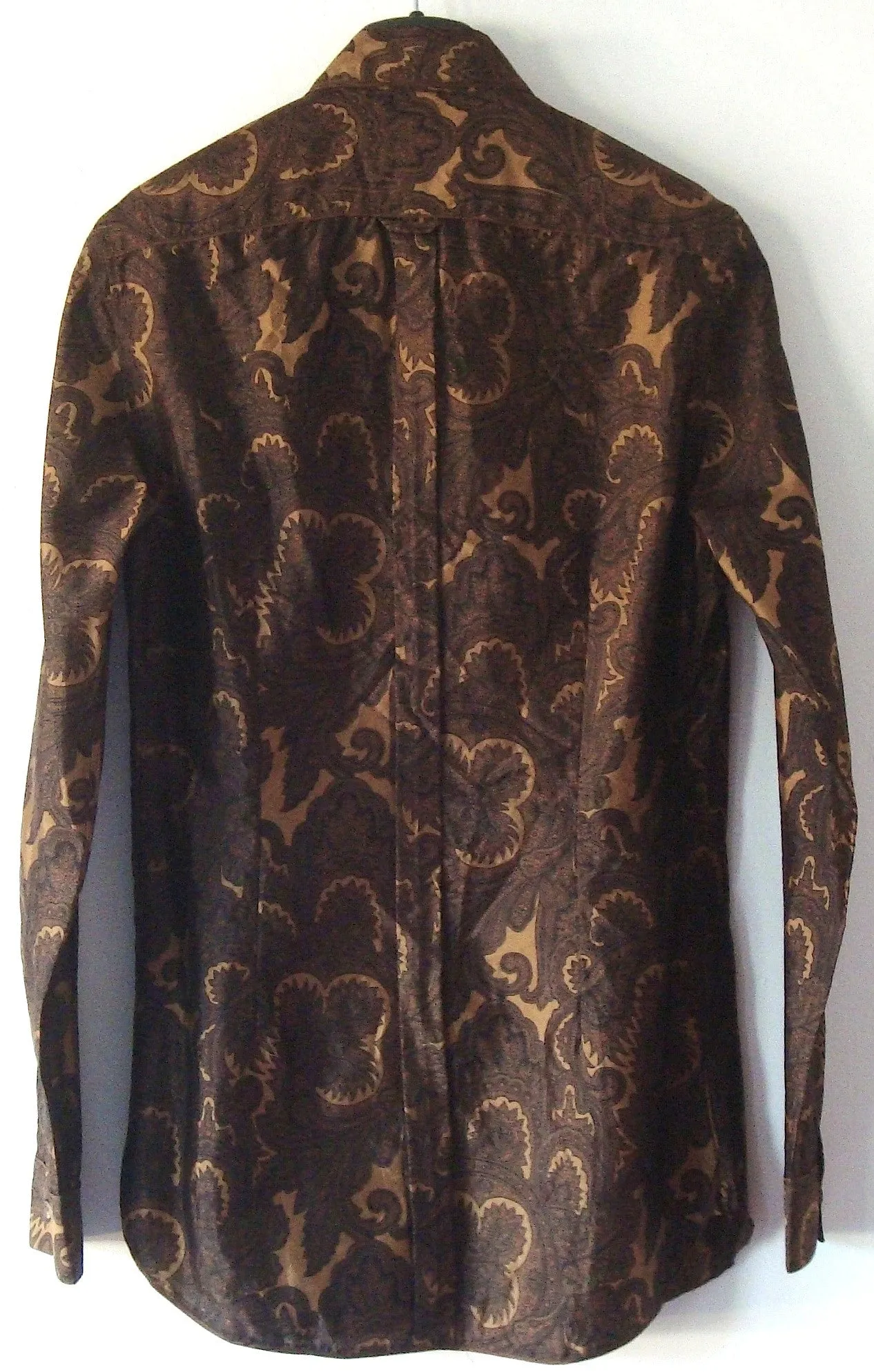 2008 Silk 'Cigar Paisley' Shirt in Gold/Burnt Orange