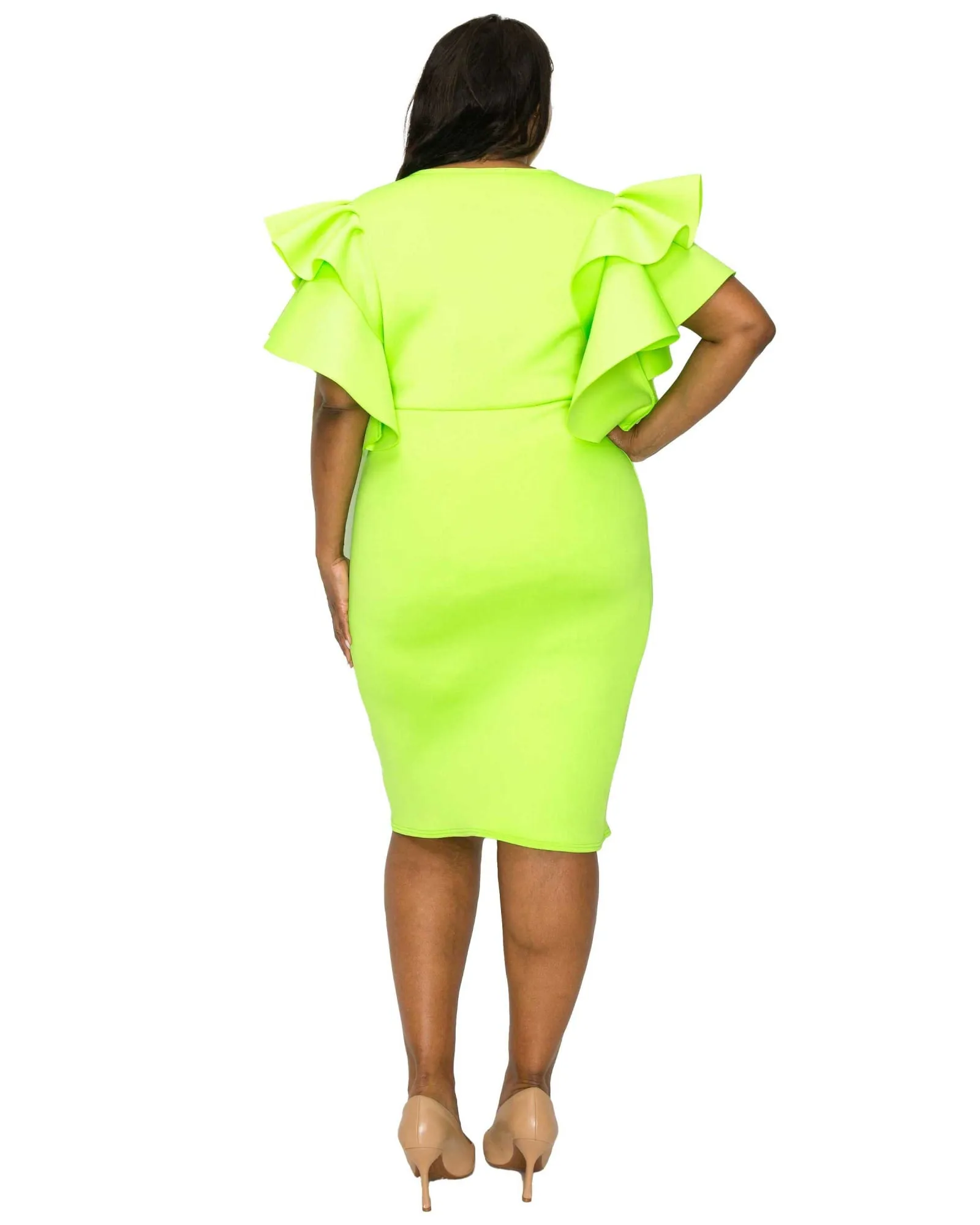 Aaliyah Statement Dress | Neon Green