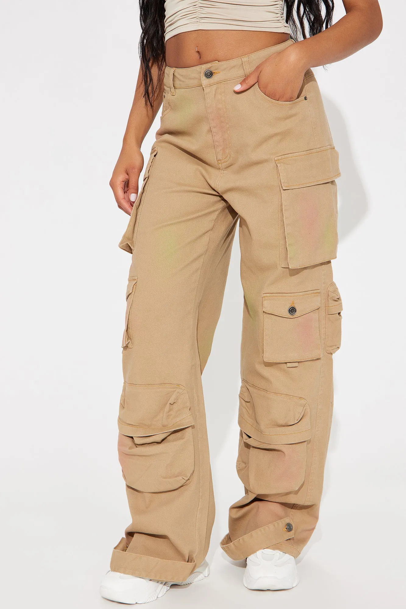 All Over You Cargo Wide Leg Pant - Khaki