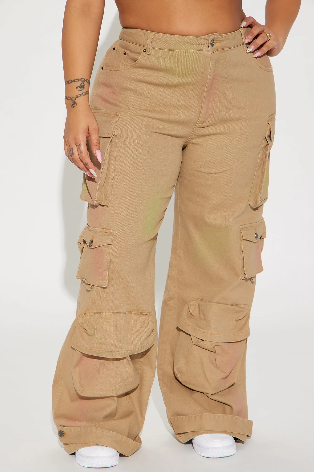 All Over You Cargo Wide Leg Pant - Khaki