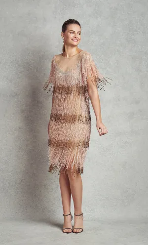 Aria Cocktail Dress - Pink / Copper (V1-C1)