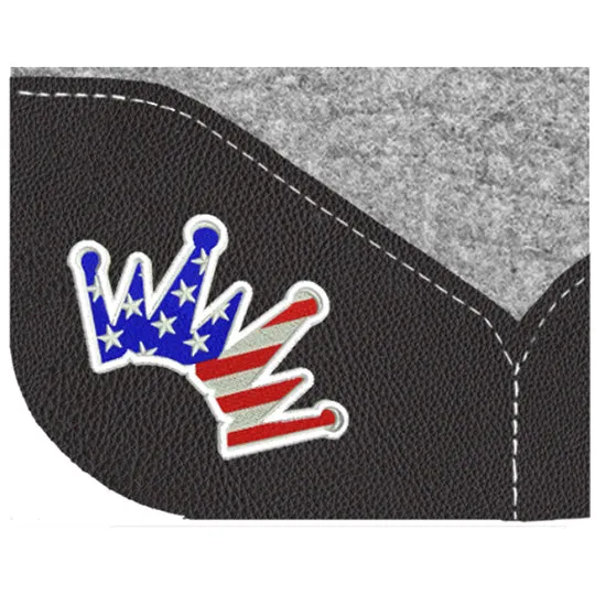 Best Ever 1" Kush Pad with Black Wear Leathers and Flag Crown- 32"X32"