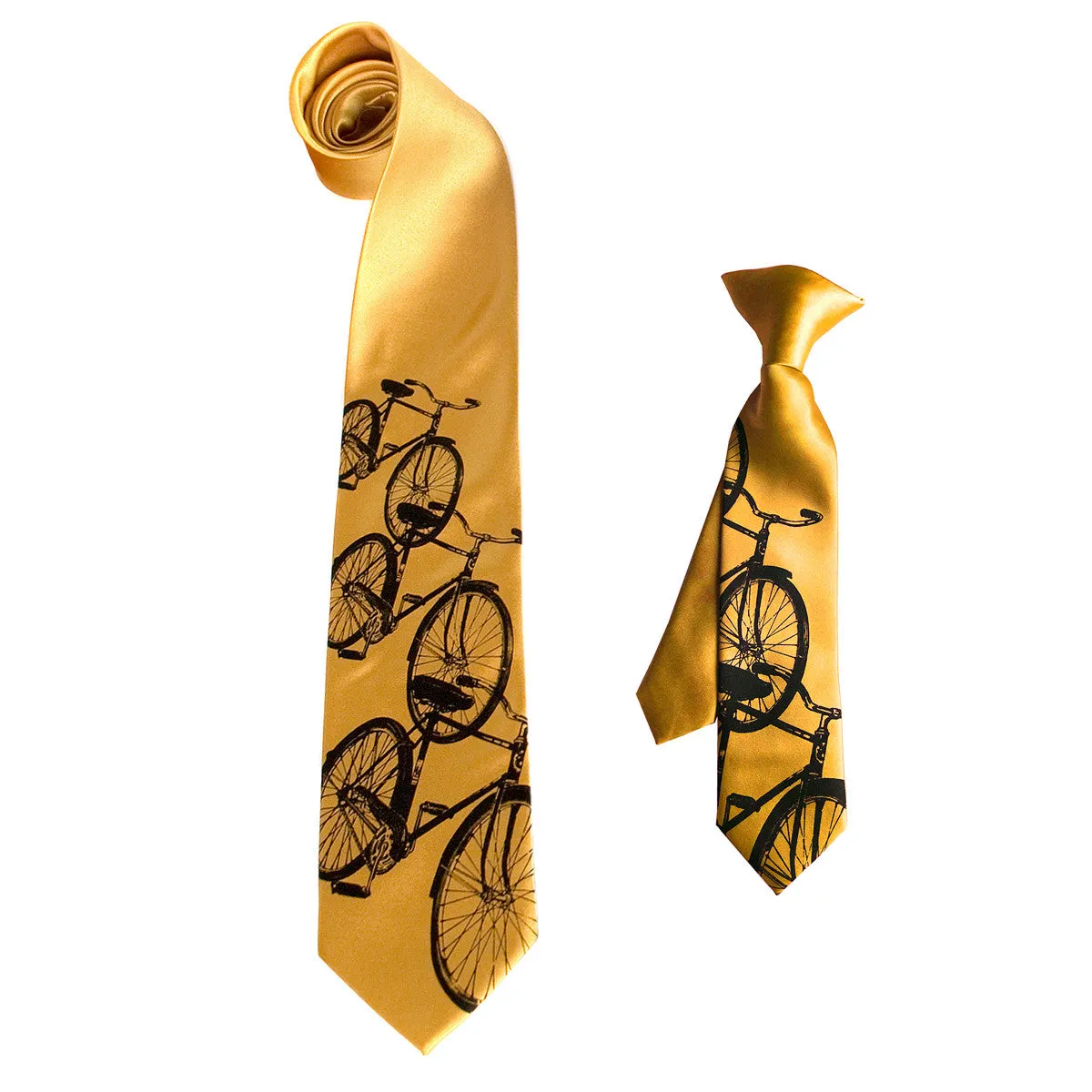 Bicycle kids tie. Boys clip-on bike necktie.