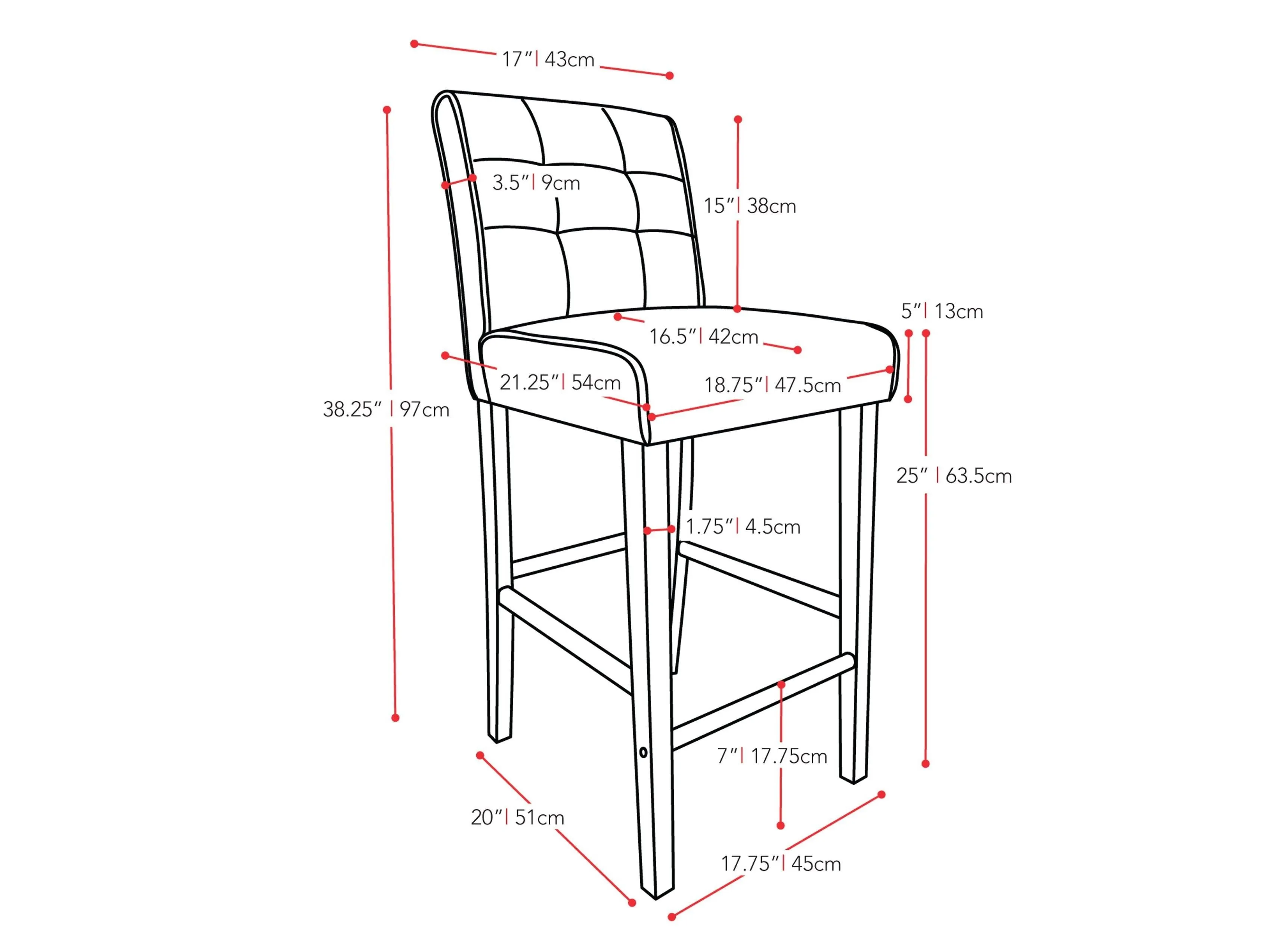 Brown Bar Stool, Counter Height