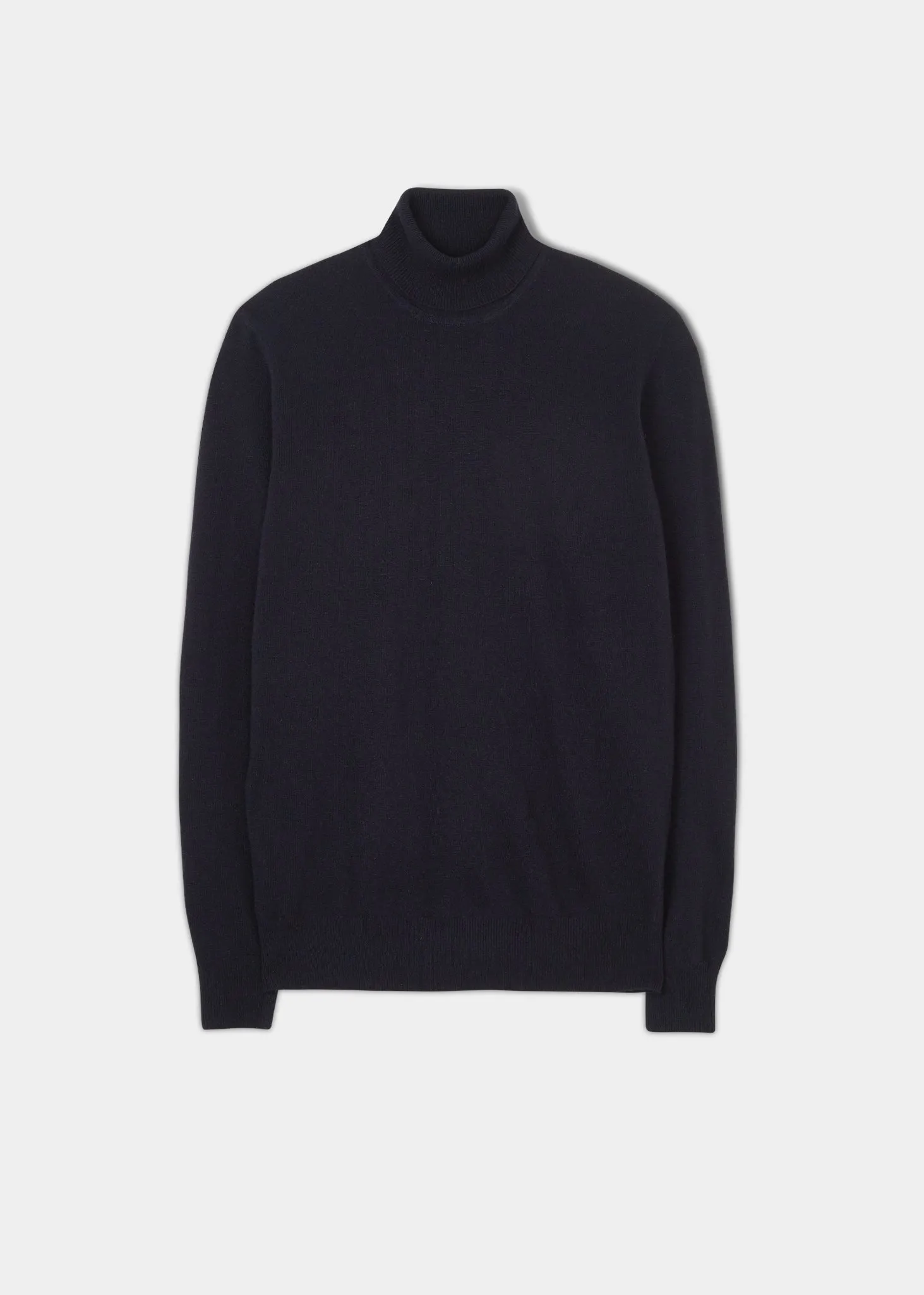 Bunbury Geelong Wool Roll Neck Jumper in Dark Navy - Regular Fit