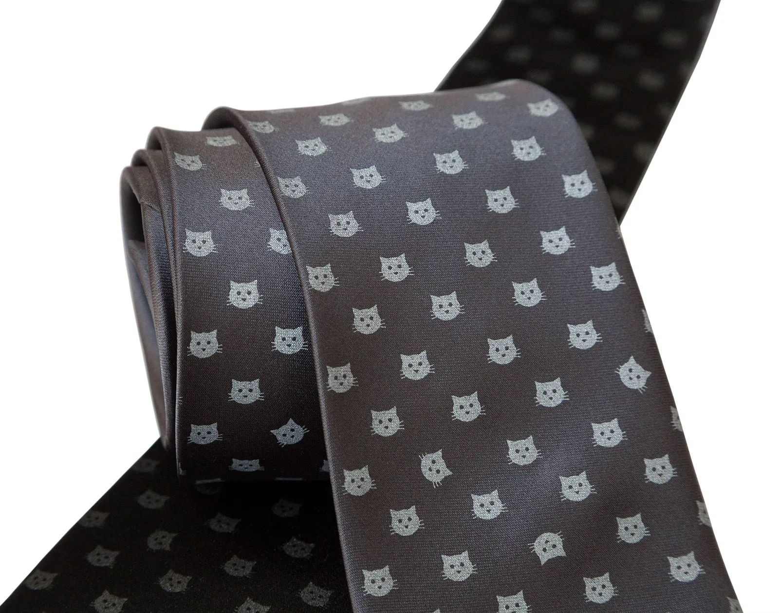 Cat Face Necktie, Repeating Cat Dot Pattern Tie