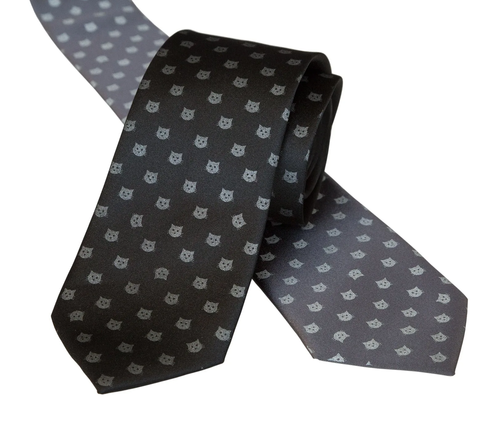 Cat Face Necktie, Repeating Cat Dot Pattern Tie