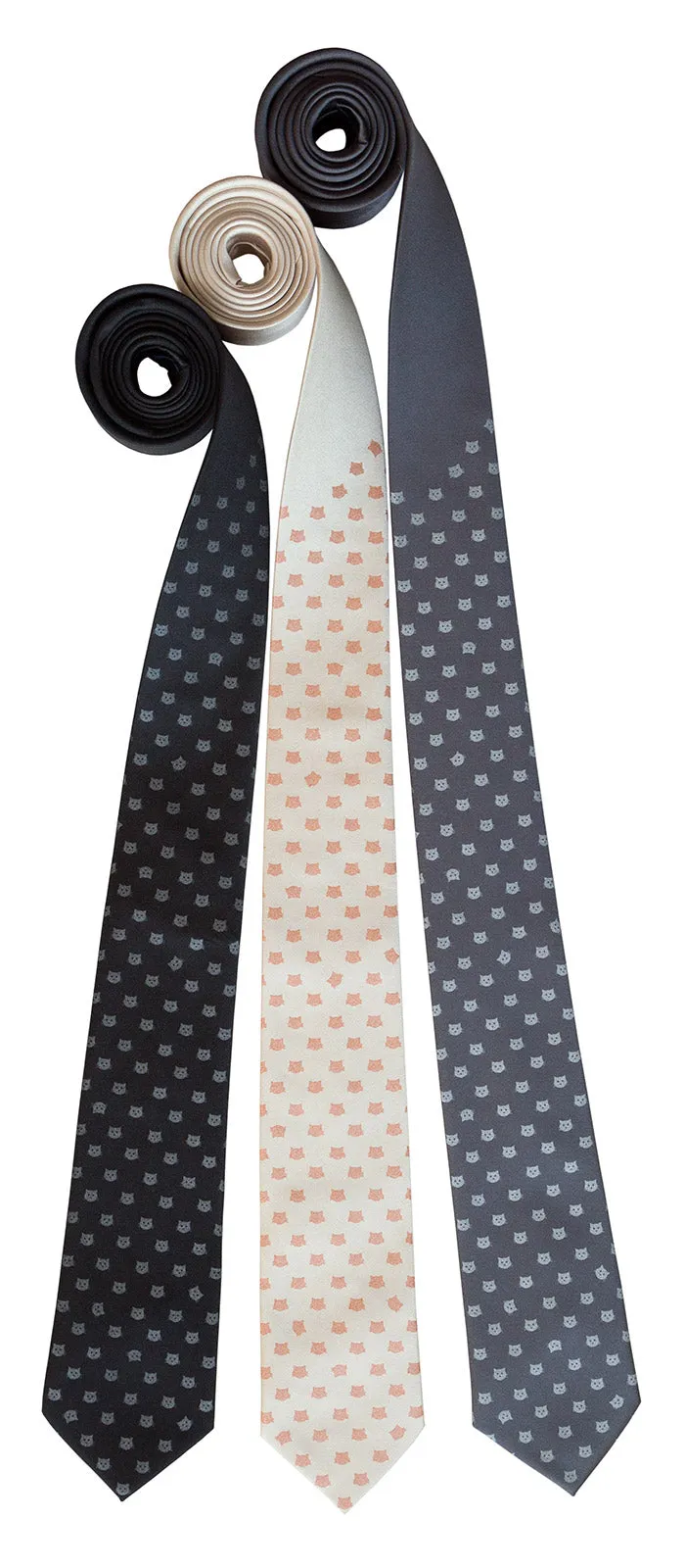 Cat Face Necktie, Repeating Cat Dot Pattern Tie