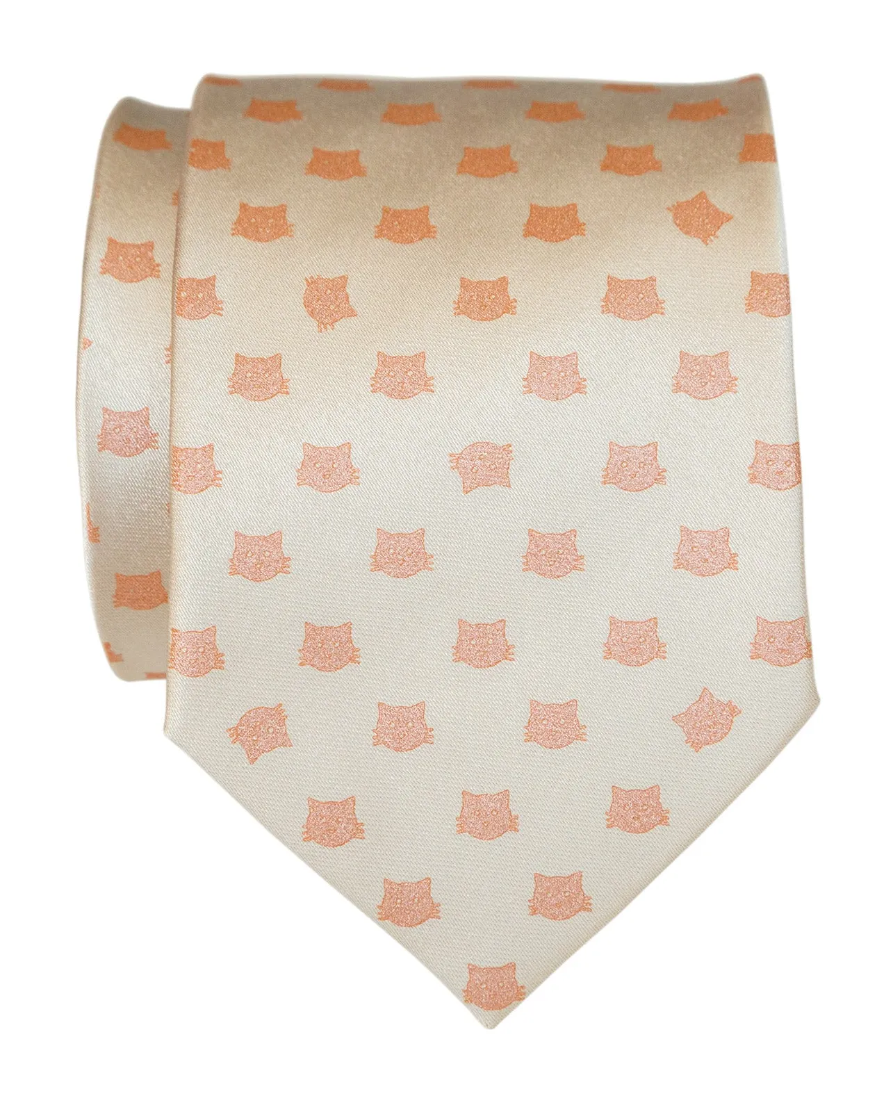 Cat Face Necktie, Repeating Cat Dot Pattern Tie