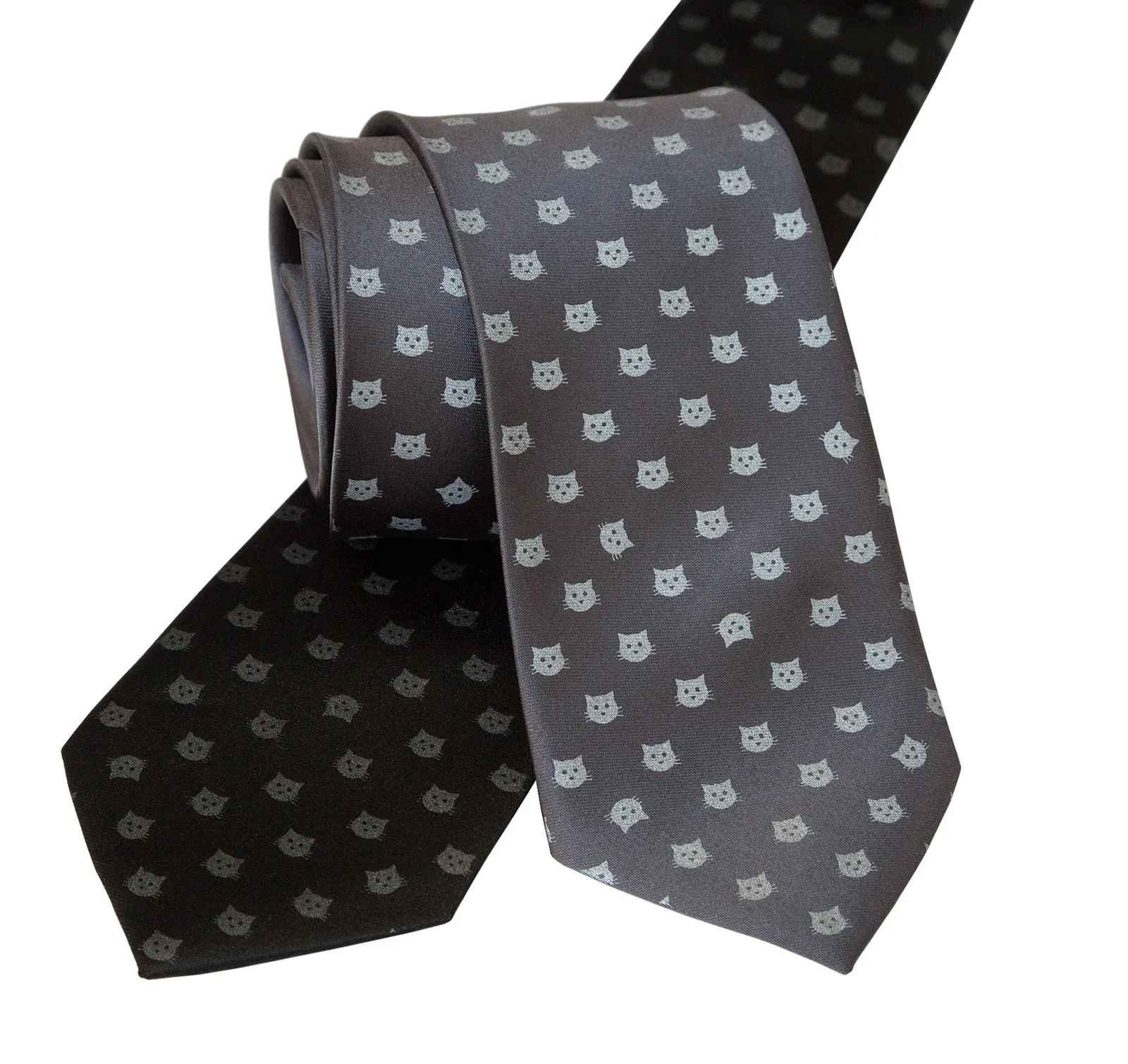 Cat Face Necktie, Repeating Cat Dot Pattern Tie