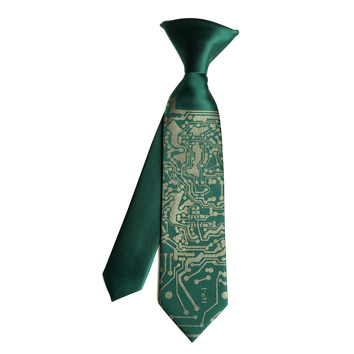 Circuit Board kids tie. Boys clip-on necktie