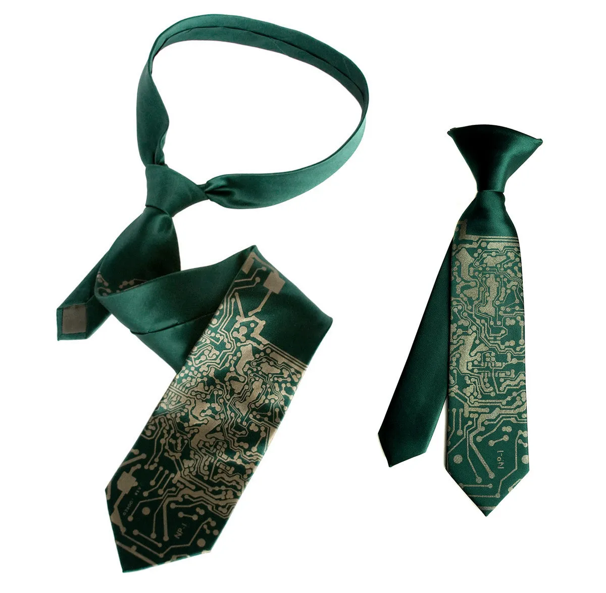 Circuit Board kids tie. Boys clip-on necktie