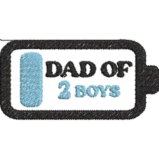 Dad-of-2-Boys - Father Embroidery Design