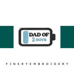 Dad-of-2-Boys - Father Embroidery Design