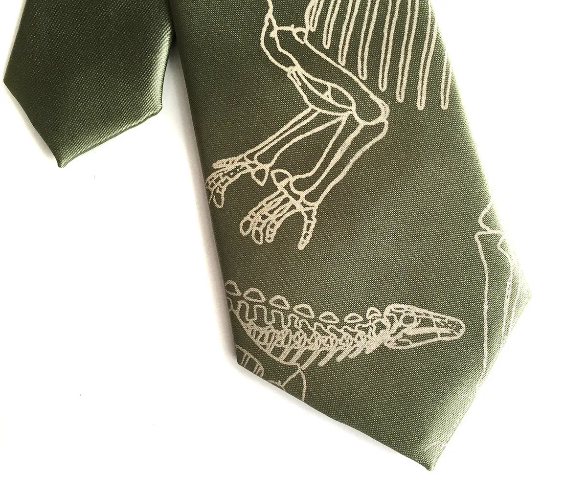 Dinosaur Bones kids tie. Boys clip-on necktie.