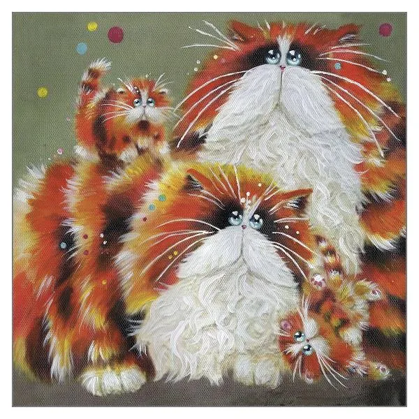 'Eight More Paws' Funny Ginger Cat Greeting Card