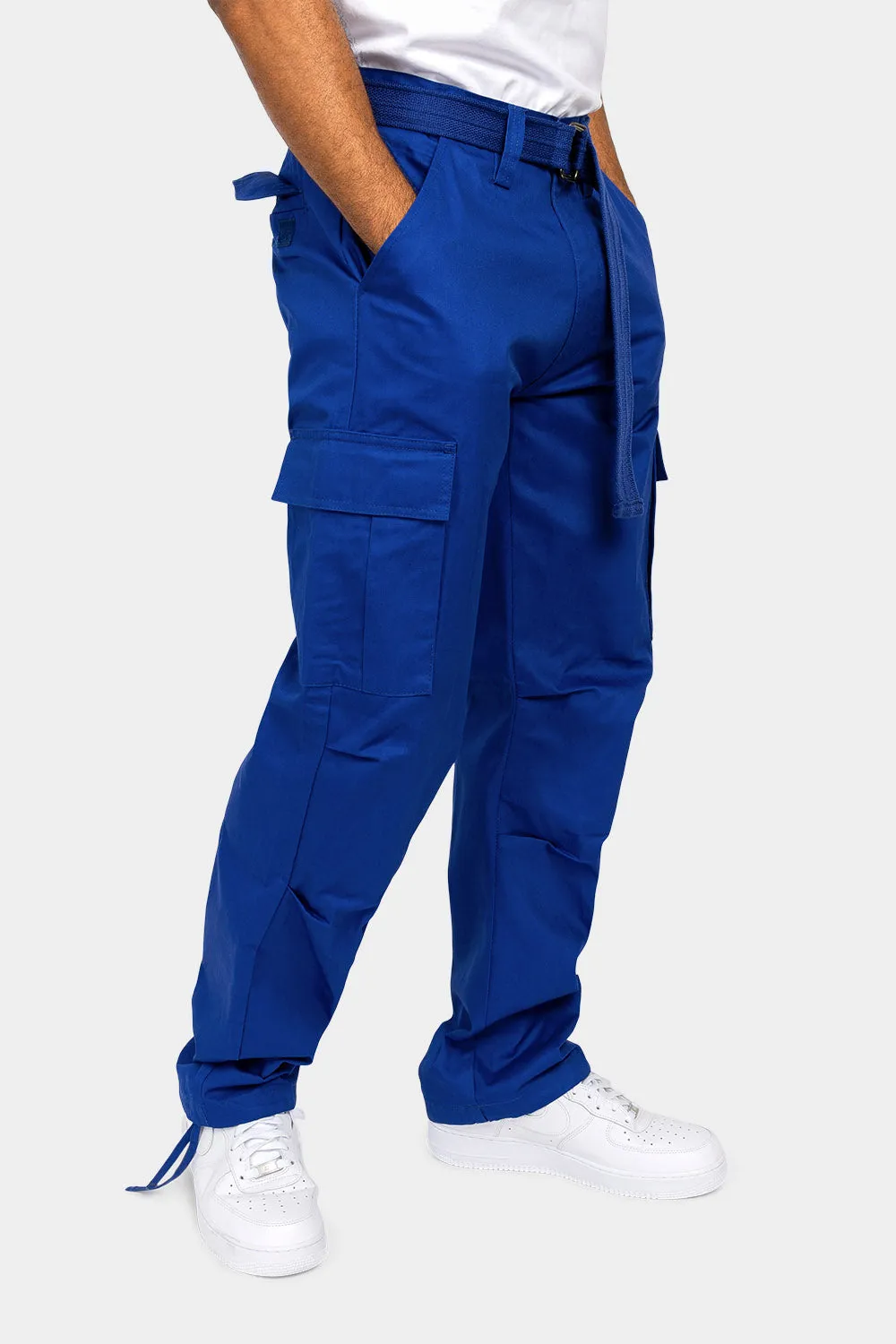 Essential Canvas Cargo Pants with Belt