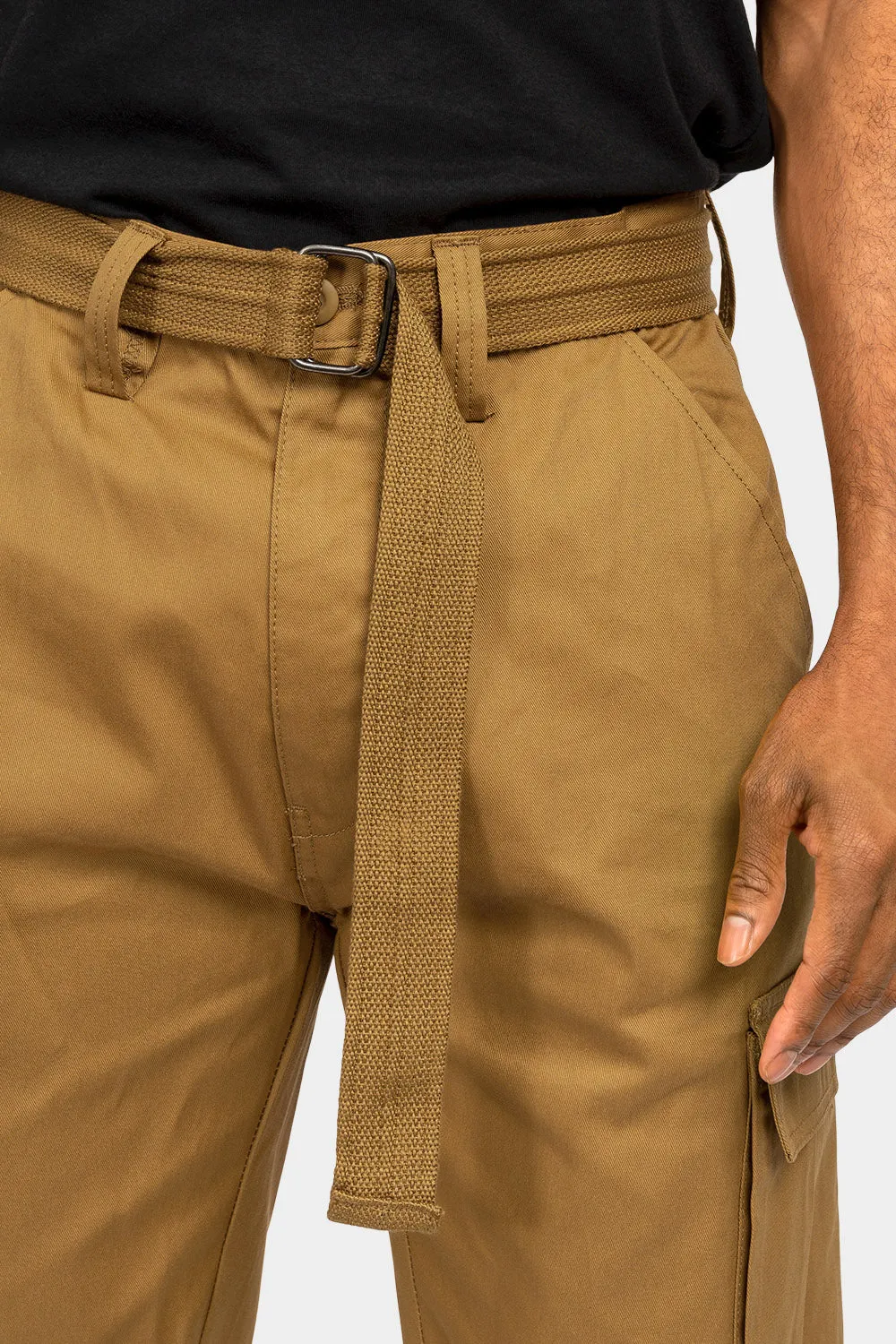 Essential Canvas Cargo Pants with Belt