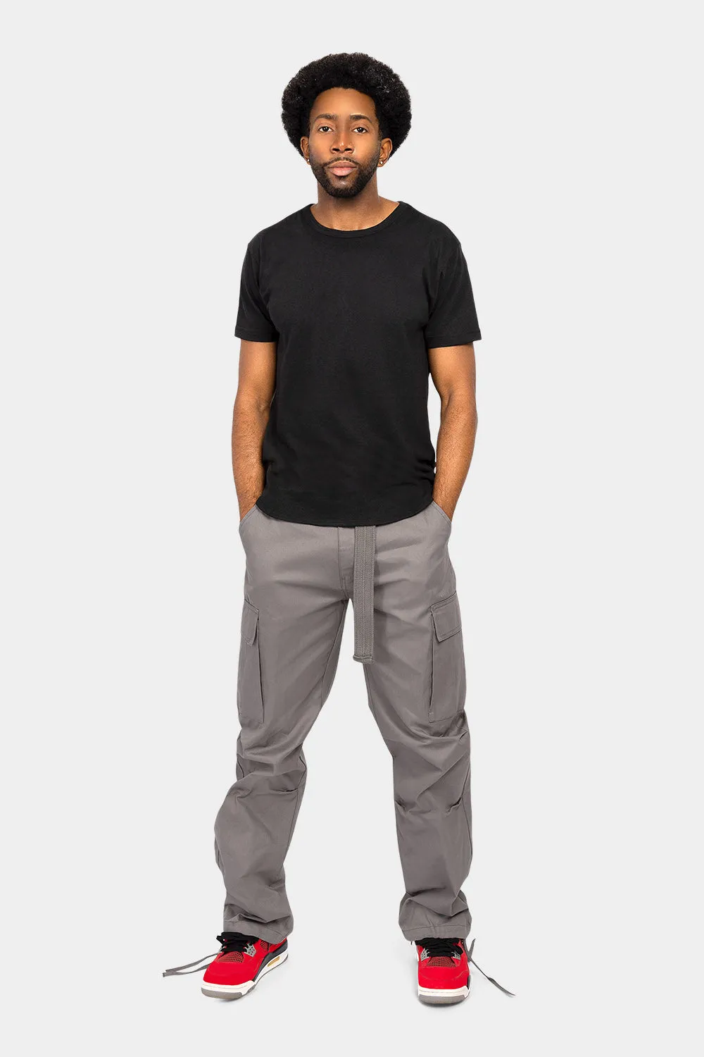 Essential Canvas Cargo Pants with Belt