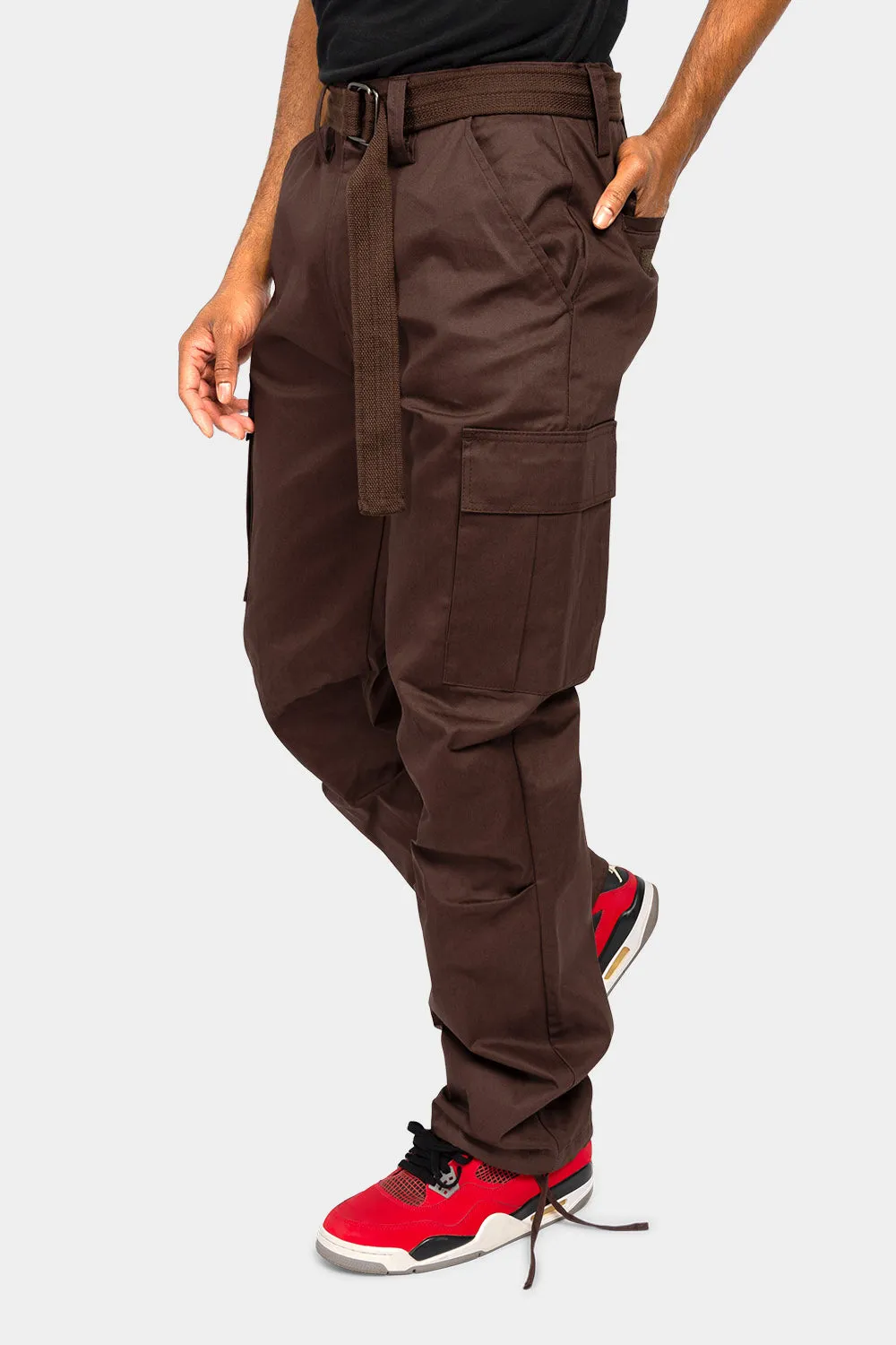 Essential Canvas Cargo Pants with Belt