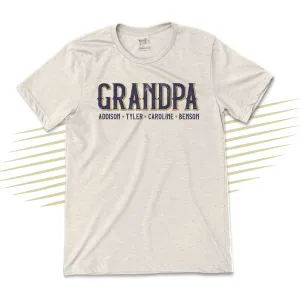 Father's Day shirt | grandpa distressed font personalized unisex adult crew neck tshirt | birthday christmas fathers day gift 23FD-010