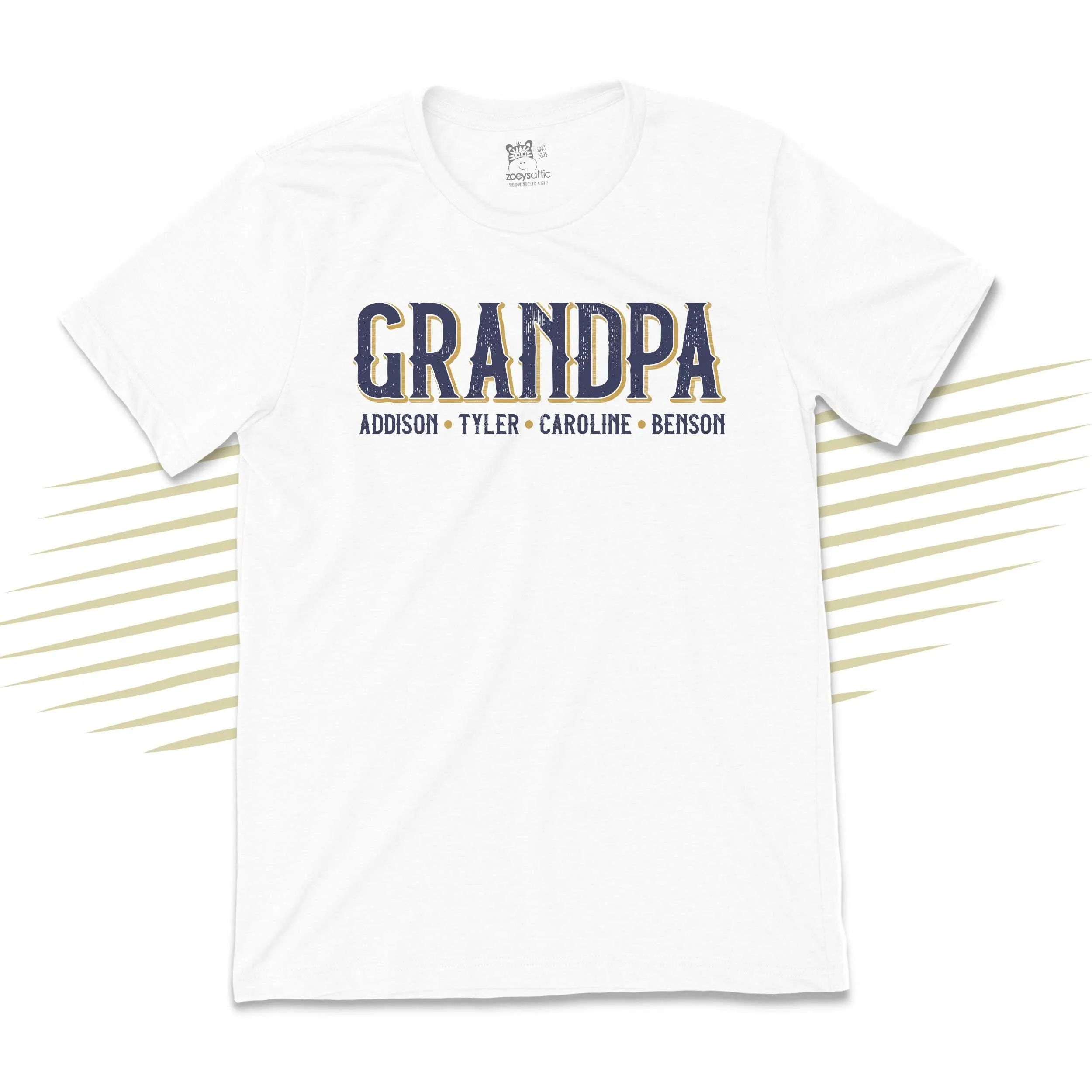 Father's Day shirt | grandpa distressed font personalized unisex adult crew neck tshirt | birthday christmas fathers day gift 23FD-010