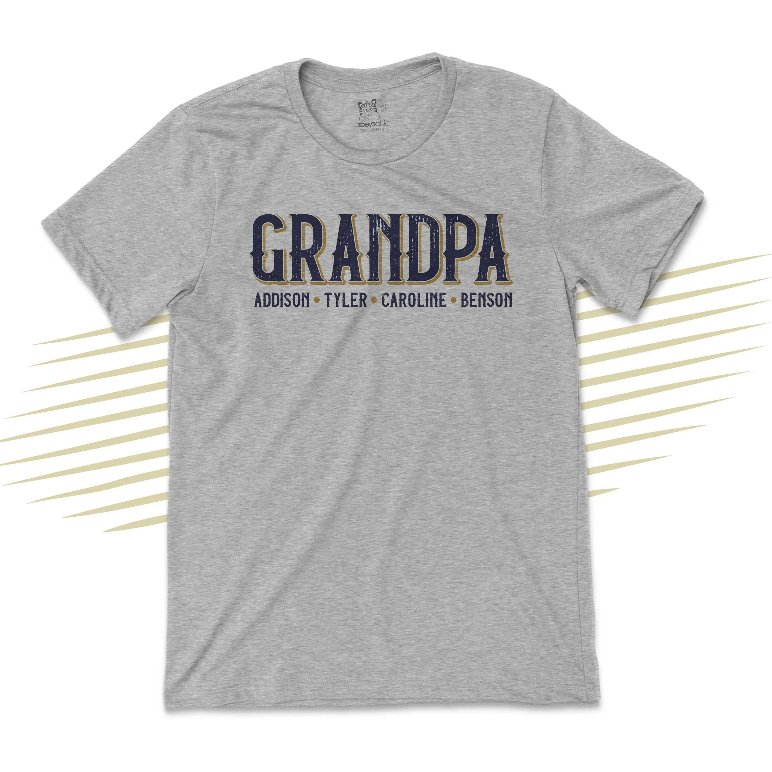 Father's Day shirt | grandpa distressed font personalized unisex adult crew neck tshirt | birthday christmas fathers day gift 23FD-010