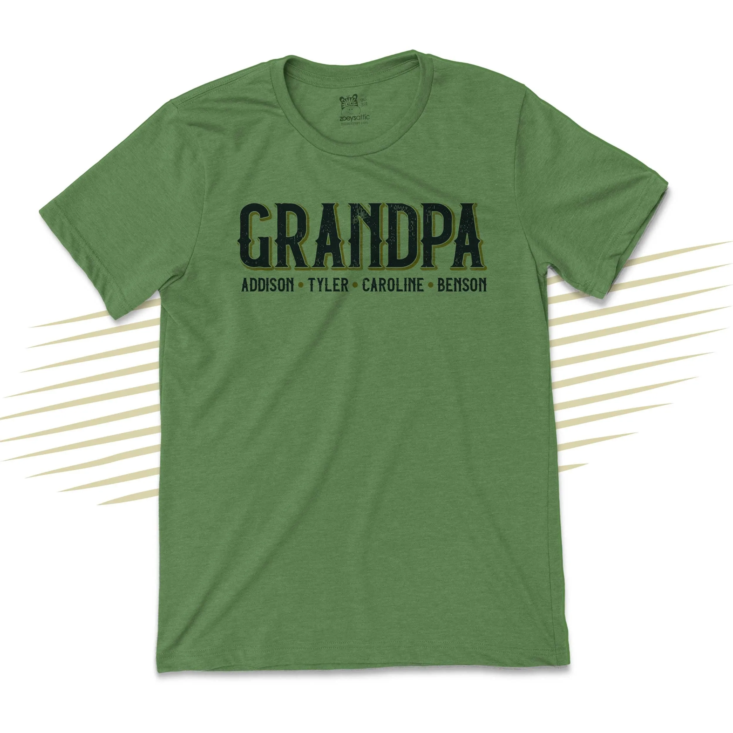 Father's Day shirt | grandpa distressed font personalized unisex adult crew neck tshirt | birthday christmas fathers day gift 23FD-010