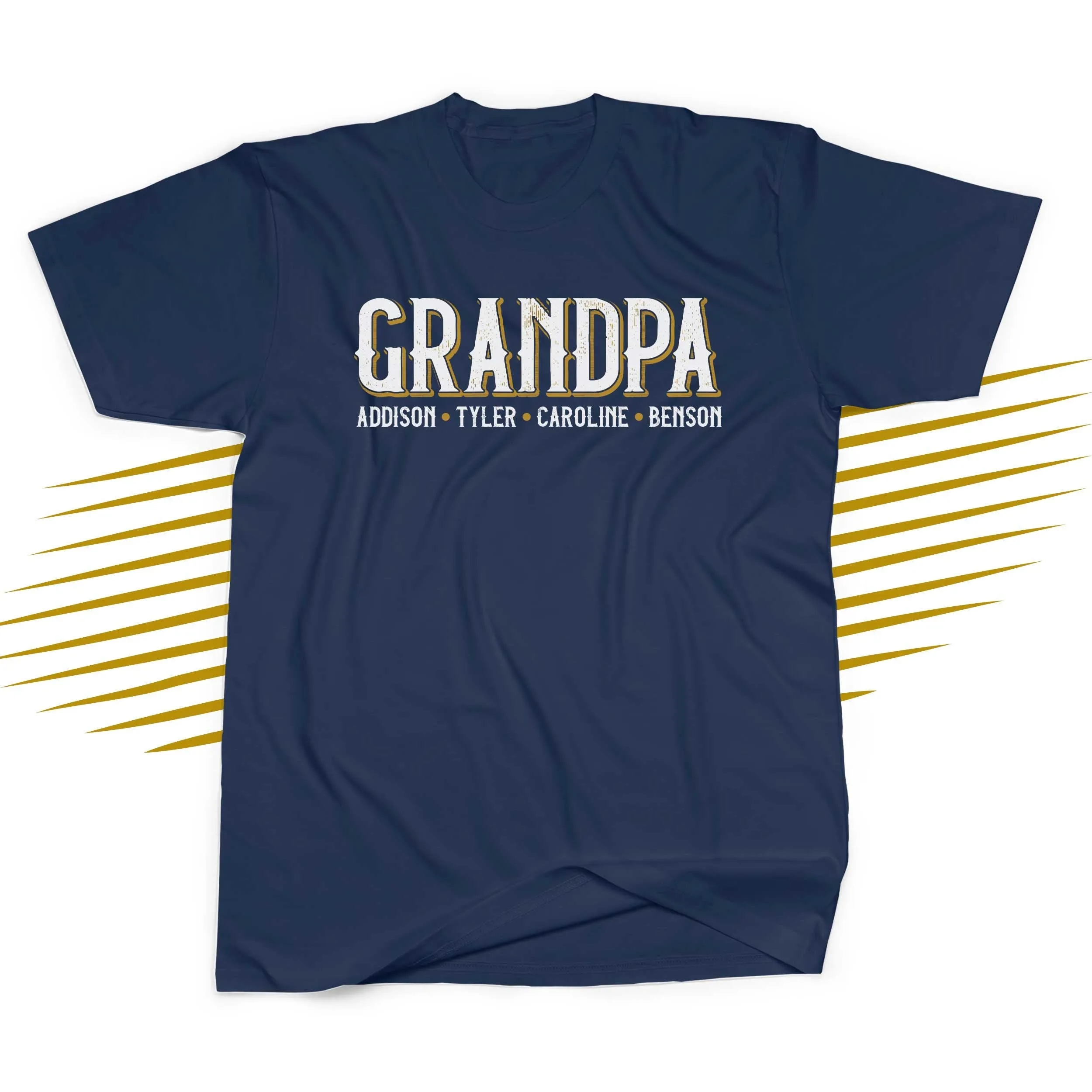 Father's Day shirt | grandpa distressed font personalized unisex adult DARK tshirt | birthday christmas fathers day gift 23FD-010-D