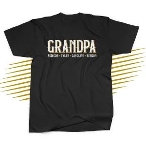 Father's Day shirt | grandpa distressed font personalized unisex adult DARK tshirt | birthday christmas fathers day gift 23FD-010-D