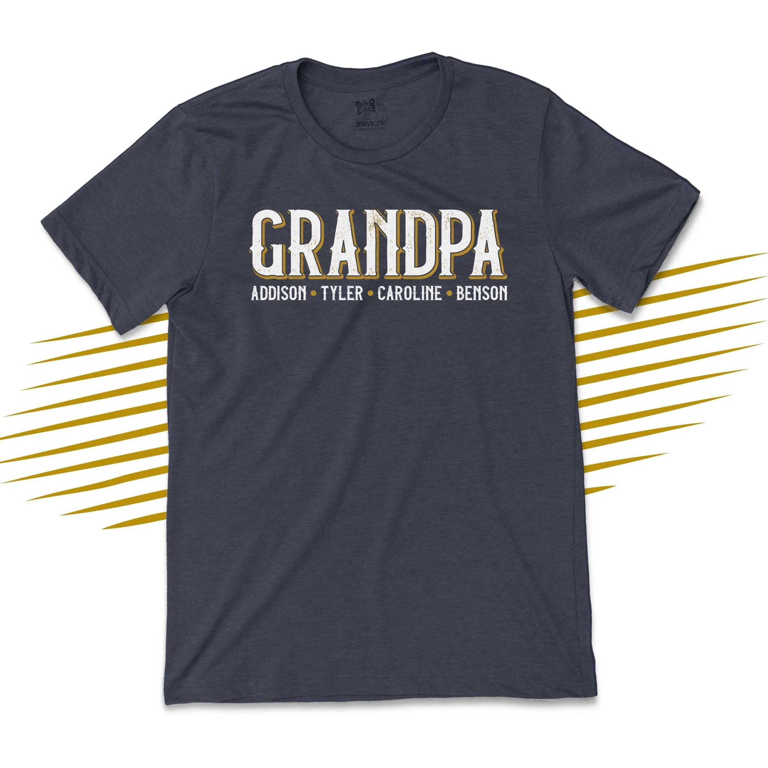 Father's Day shirt | grandpa distressed font personalized unisex adult DARK tshirt | birthday christmas fathers day gift 23FD-010-D