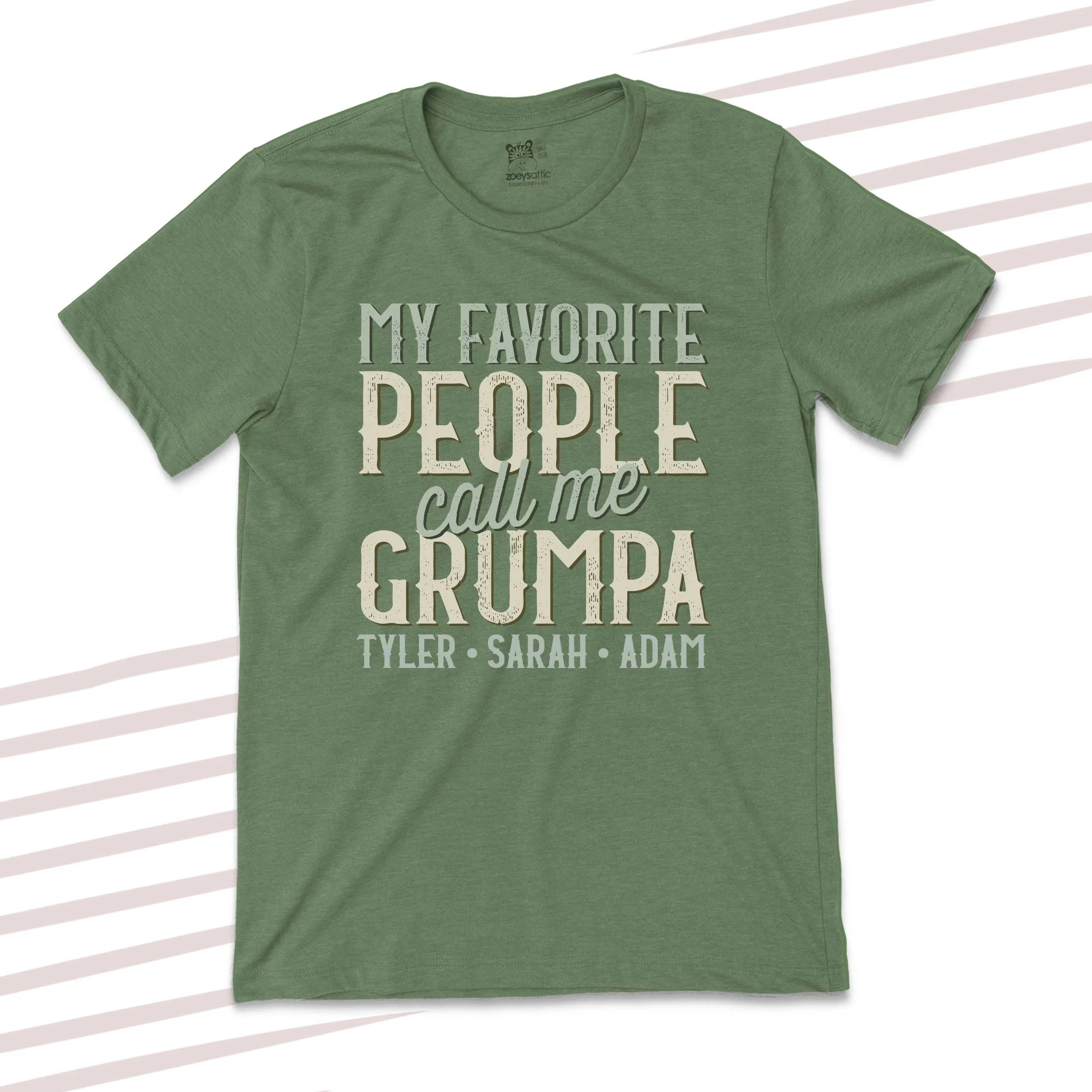 Father's Day shirt | my favorite people call me grumpa personalized unisex adult DARK tshirt | birthday christmas grandpa gift 23FD-016-D