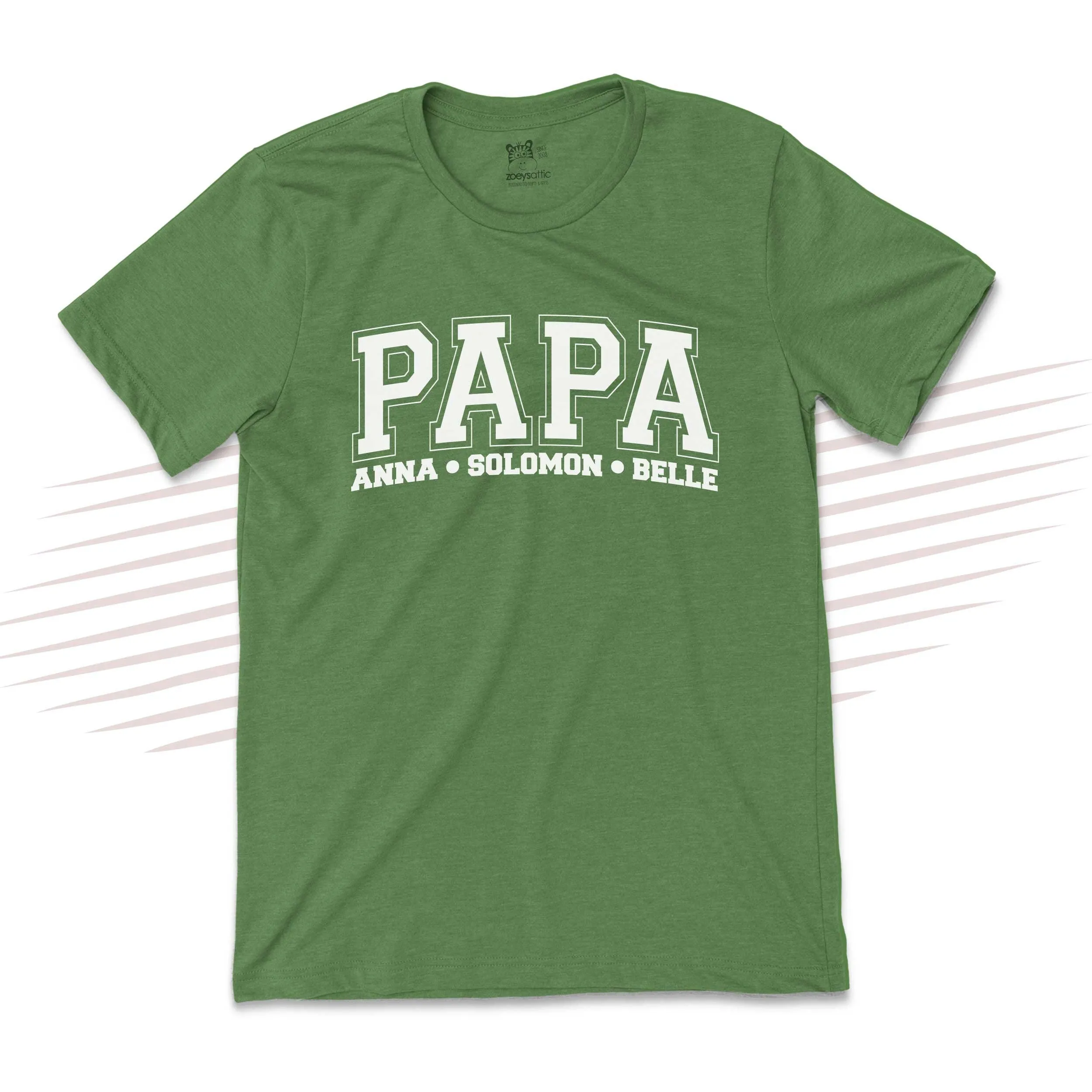 Father's Day shirt | papa athletic font personalized unisex adult crew neck DARK tshirt | birthday christmas fathers day gift 23FD-001-D