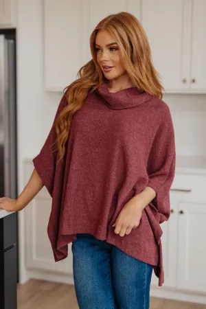 Forgive Me Cowl Neck Poncho by White Birch