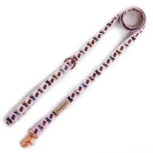 Frenchiestore Dog Luxury Leash | This Frenchie loves Mom/Dad in pink and tan