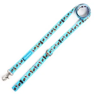 Frenchiestore Dog Luxury Leash | This Frenchie loves Mom/Dad in teal and grey