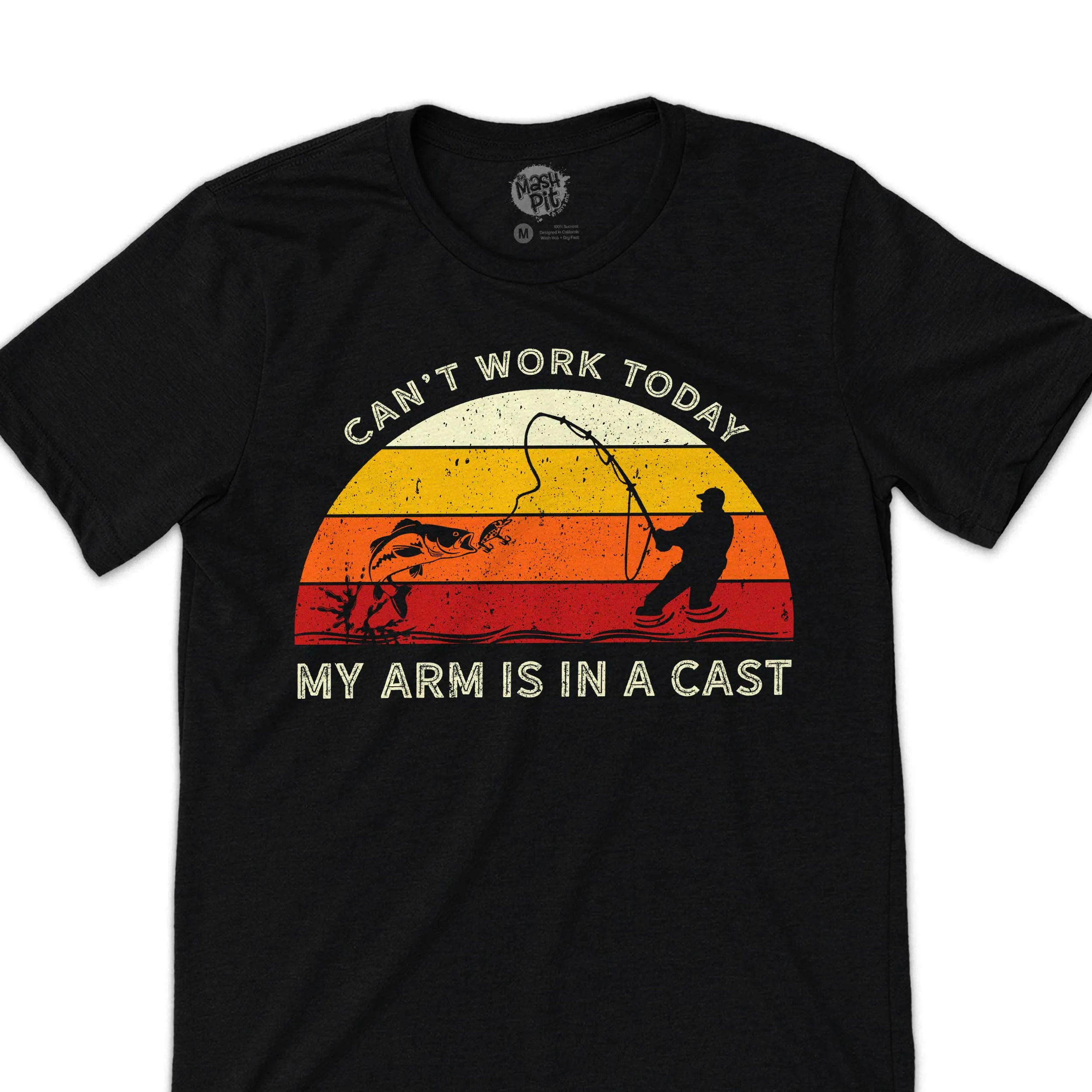 funny fishing shirt - can't work my arm is in a cast dad fishing shirt grandpa fisherman shirt