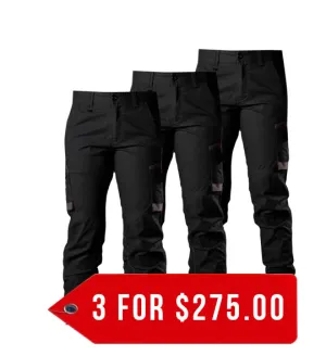 FXD Workwear Cuffed Stretch Ripstop Work Pants (WP-8W)-3 Pack