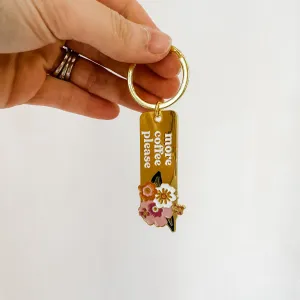 Gold Floral Keychain