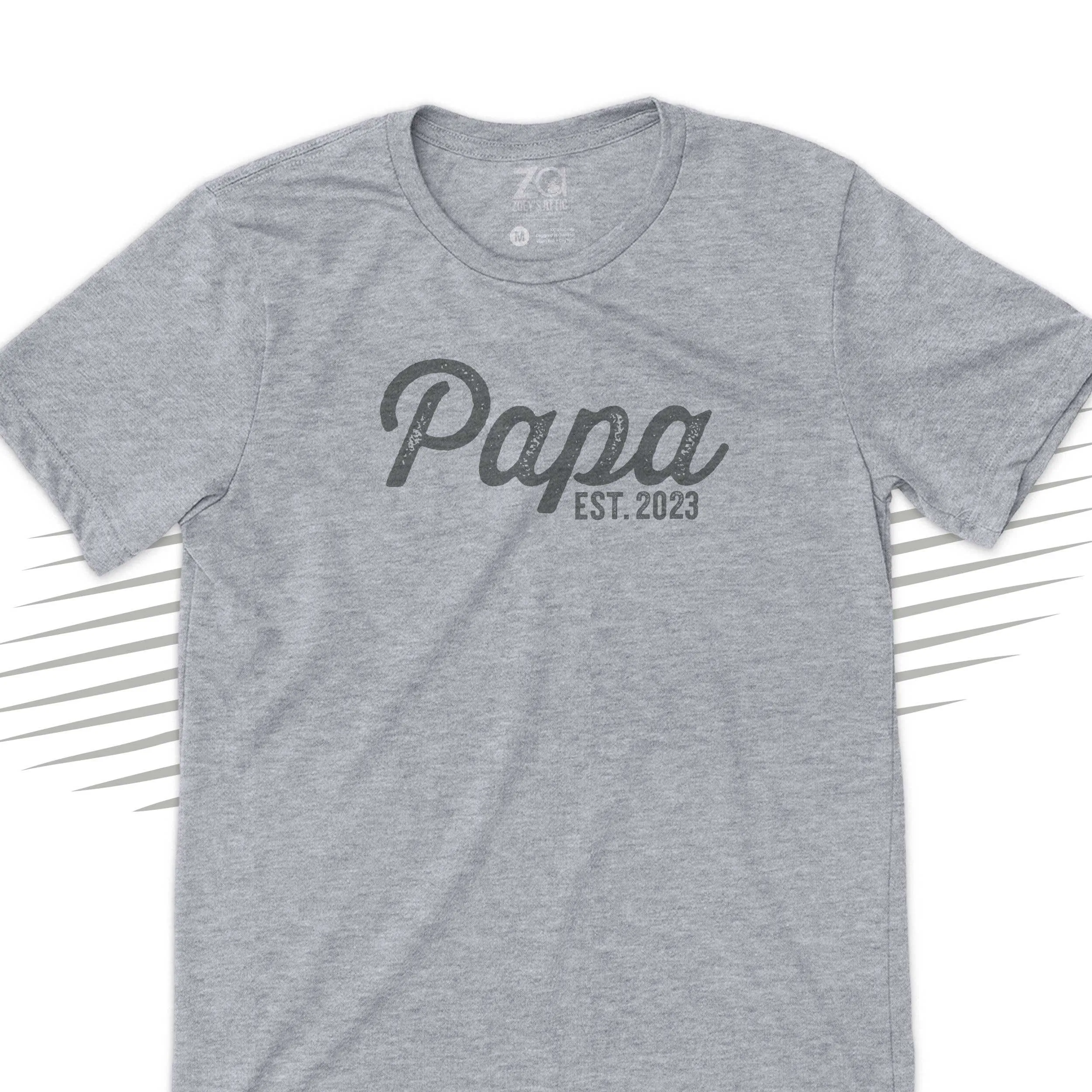 Grandpa shirt - grandpa established any year custom t-shirt - great for a pregnancy announcement or Father's Day gift 22FD-031