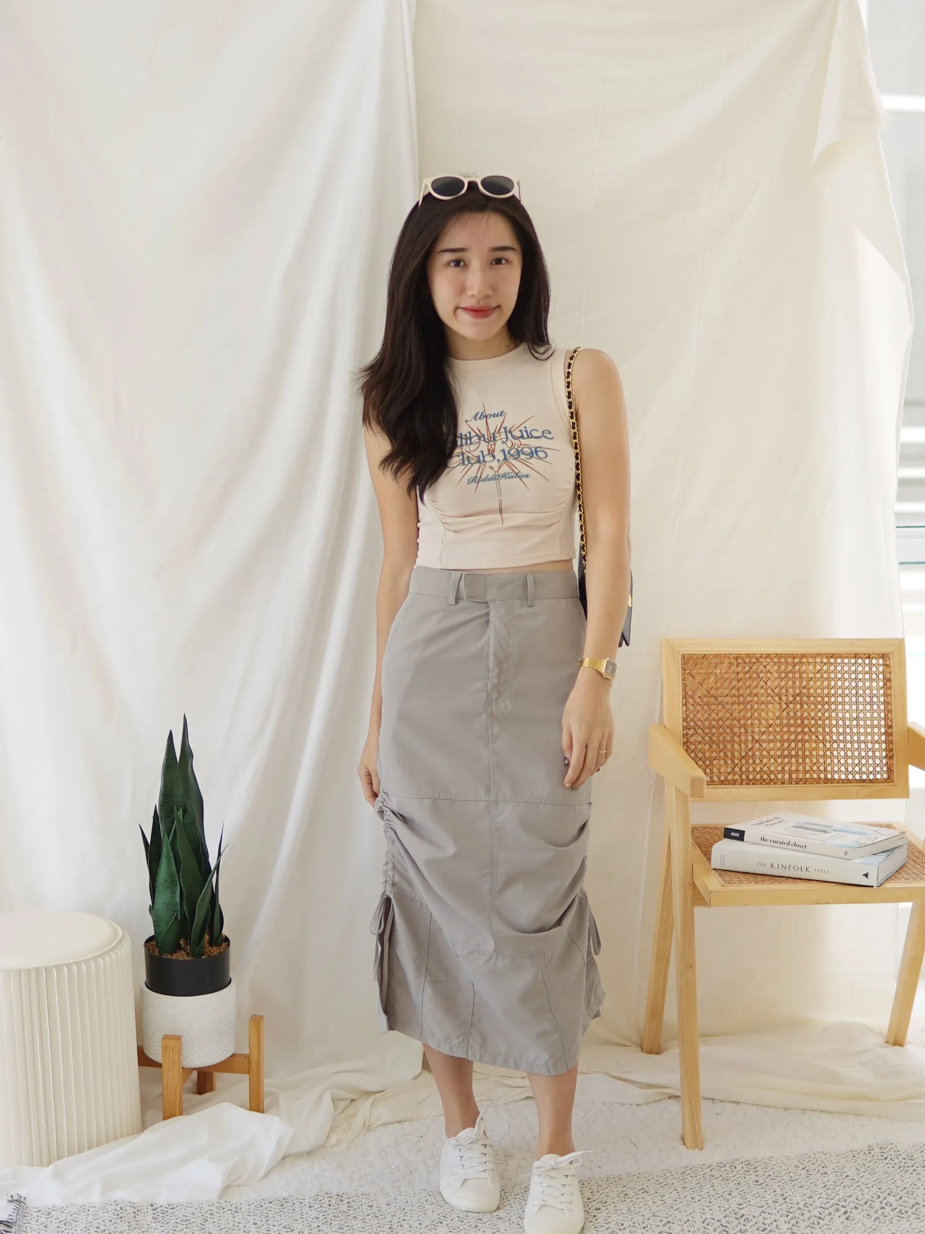 Grey Cargo Skirt