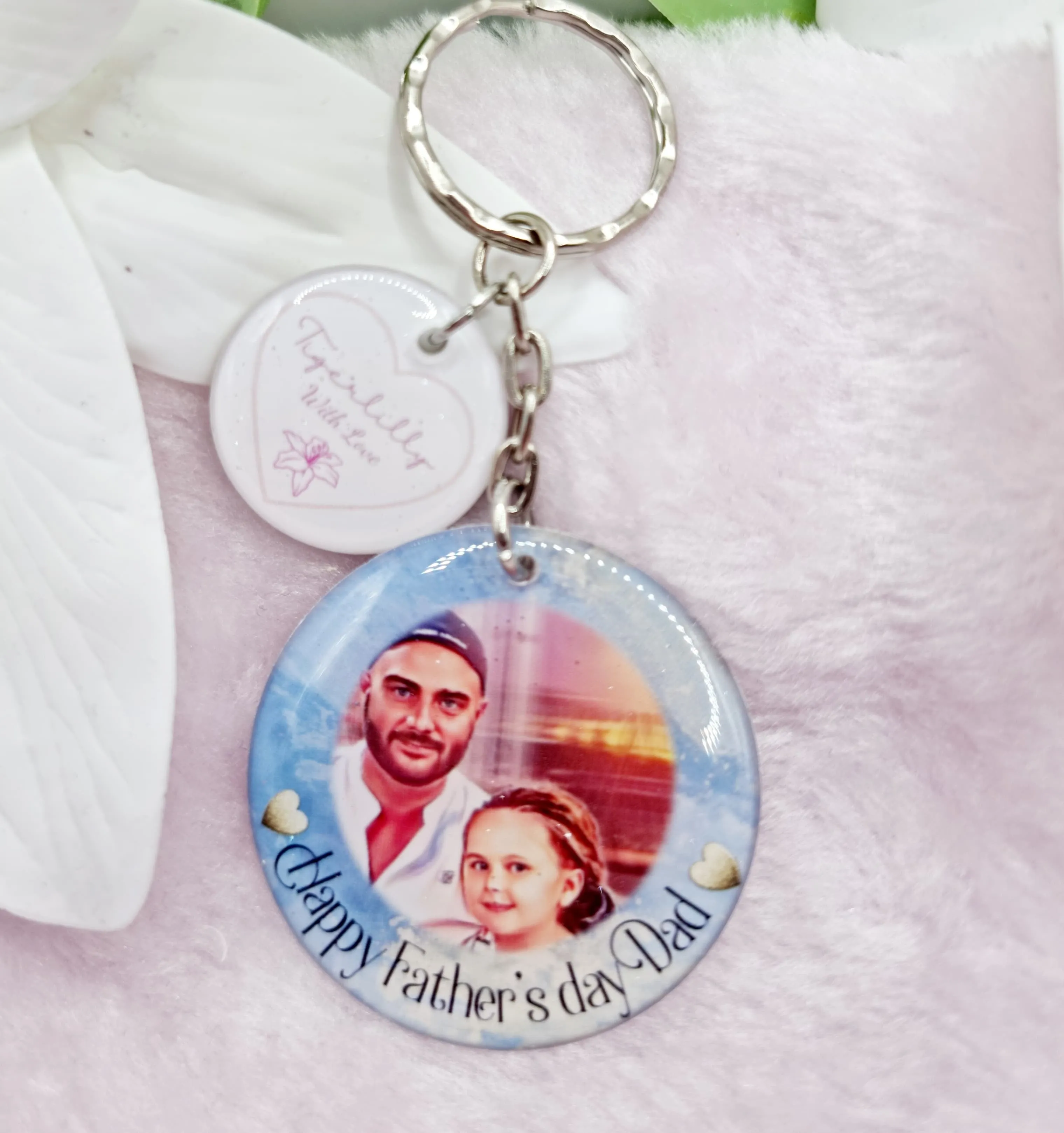 Happy father's day dad/daddy personalised photo keyring, verse keyring, keepsake