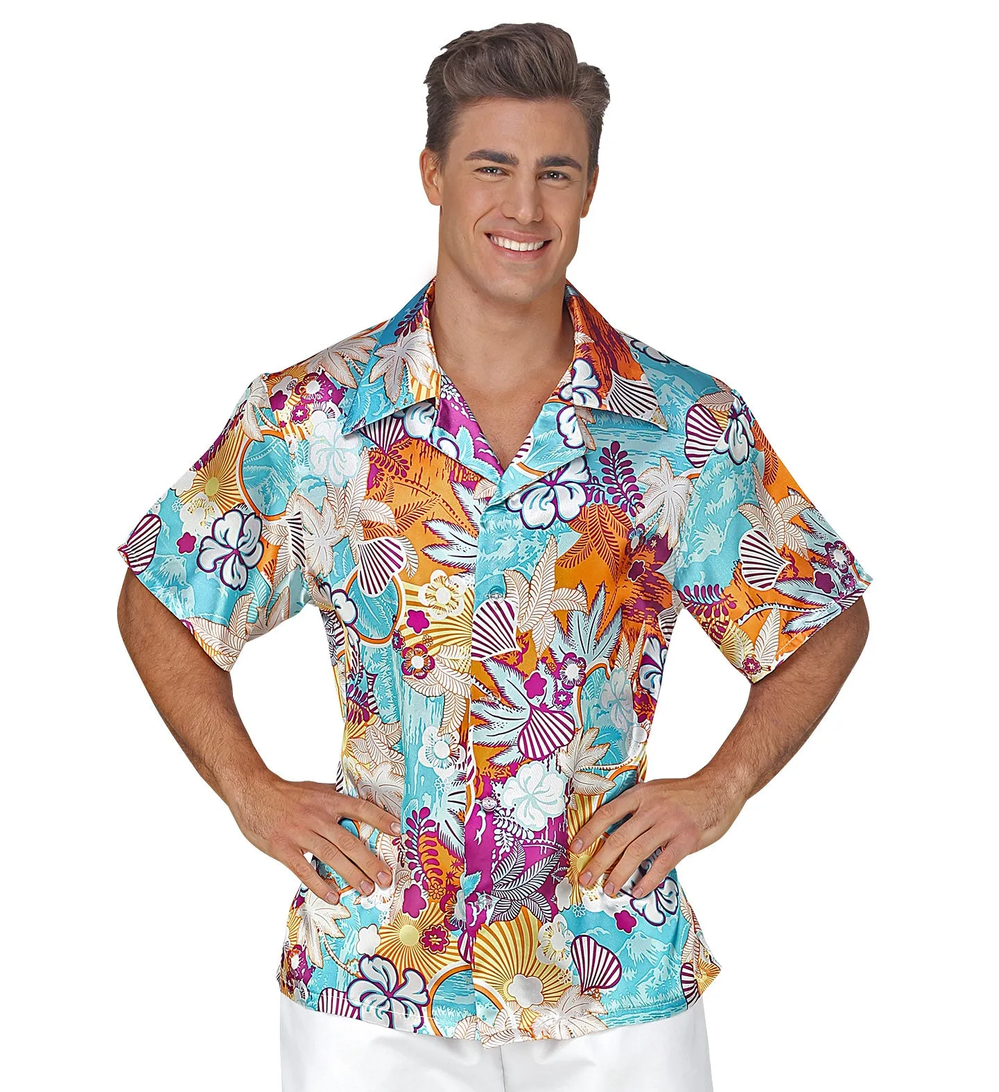 Hawaiian Shirt - Blue and Orange