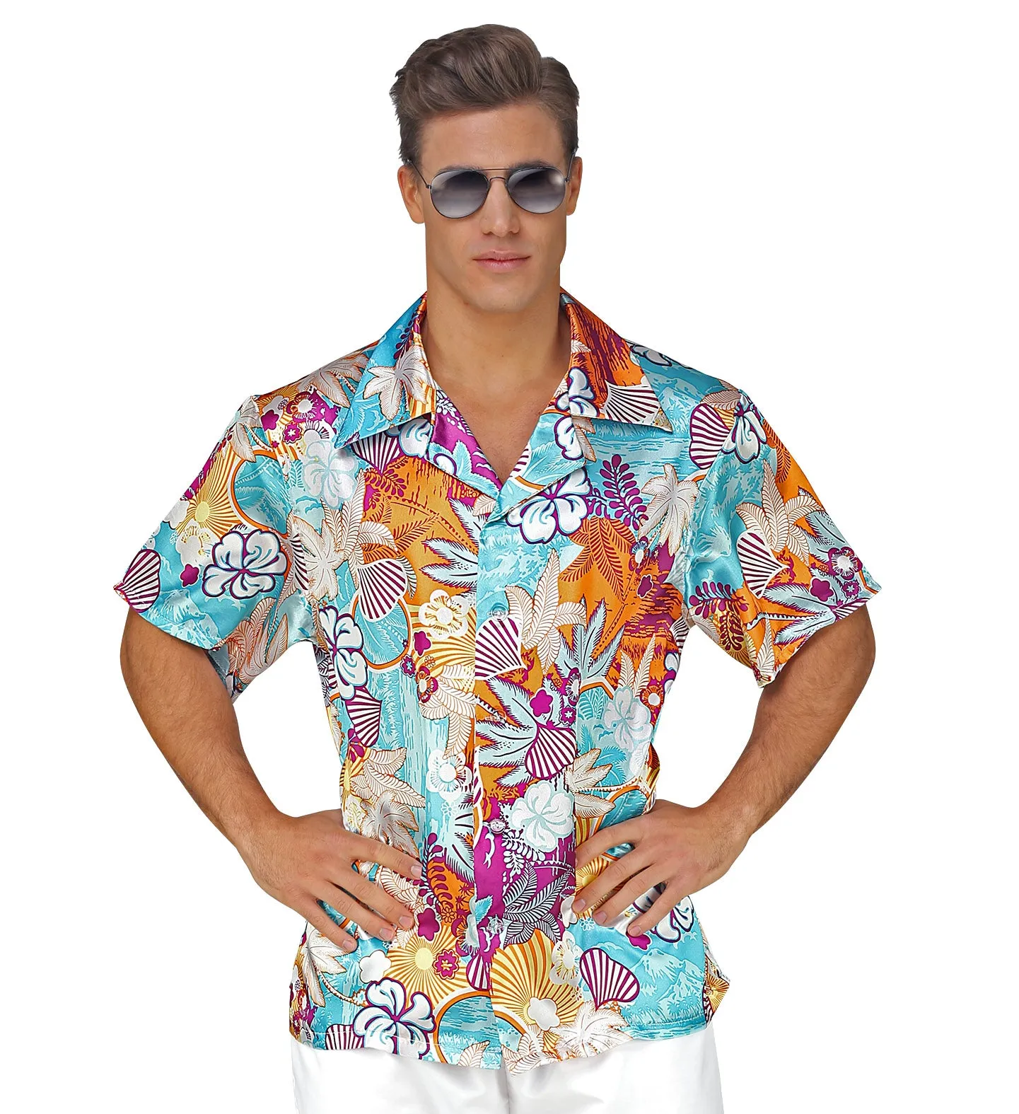 Hawaiian Shirt - Blue and Orange