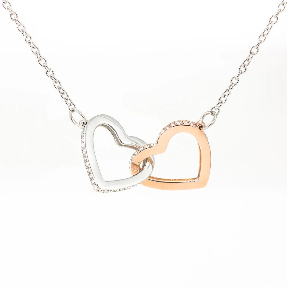 Interlocking Heart Necklace With Never Forget Message Card