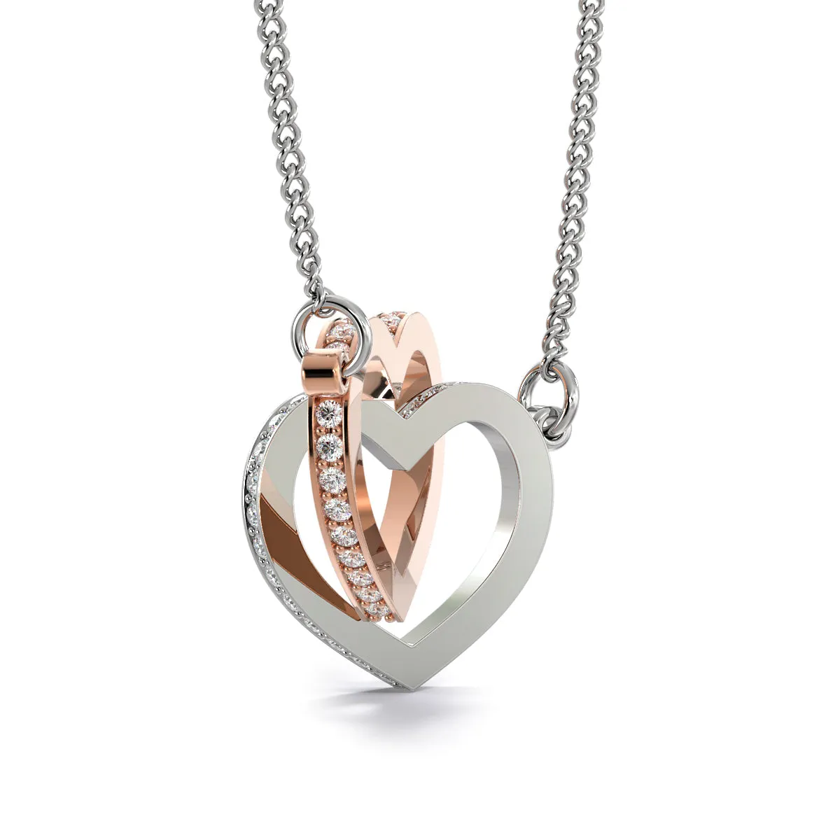 Interlocking Heart Necklace With Never Forget Message Card