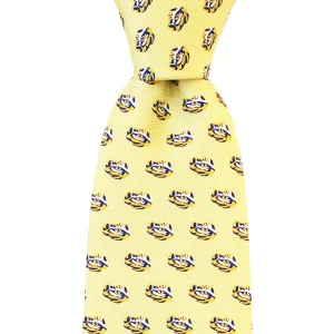 King Cake Yellow LSU Eye of the Tiger Extra Long Tie