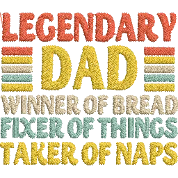 Legendary-Dad - Father Embroidery Design